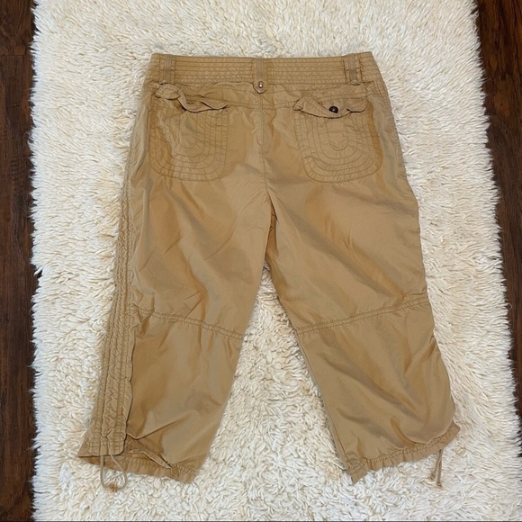 Eastern Mountain Sports Womens Size 8 Hiking Capri Pants Zipper Pockets Mustard - Picture 5 of 9